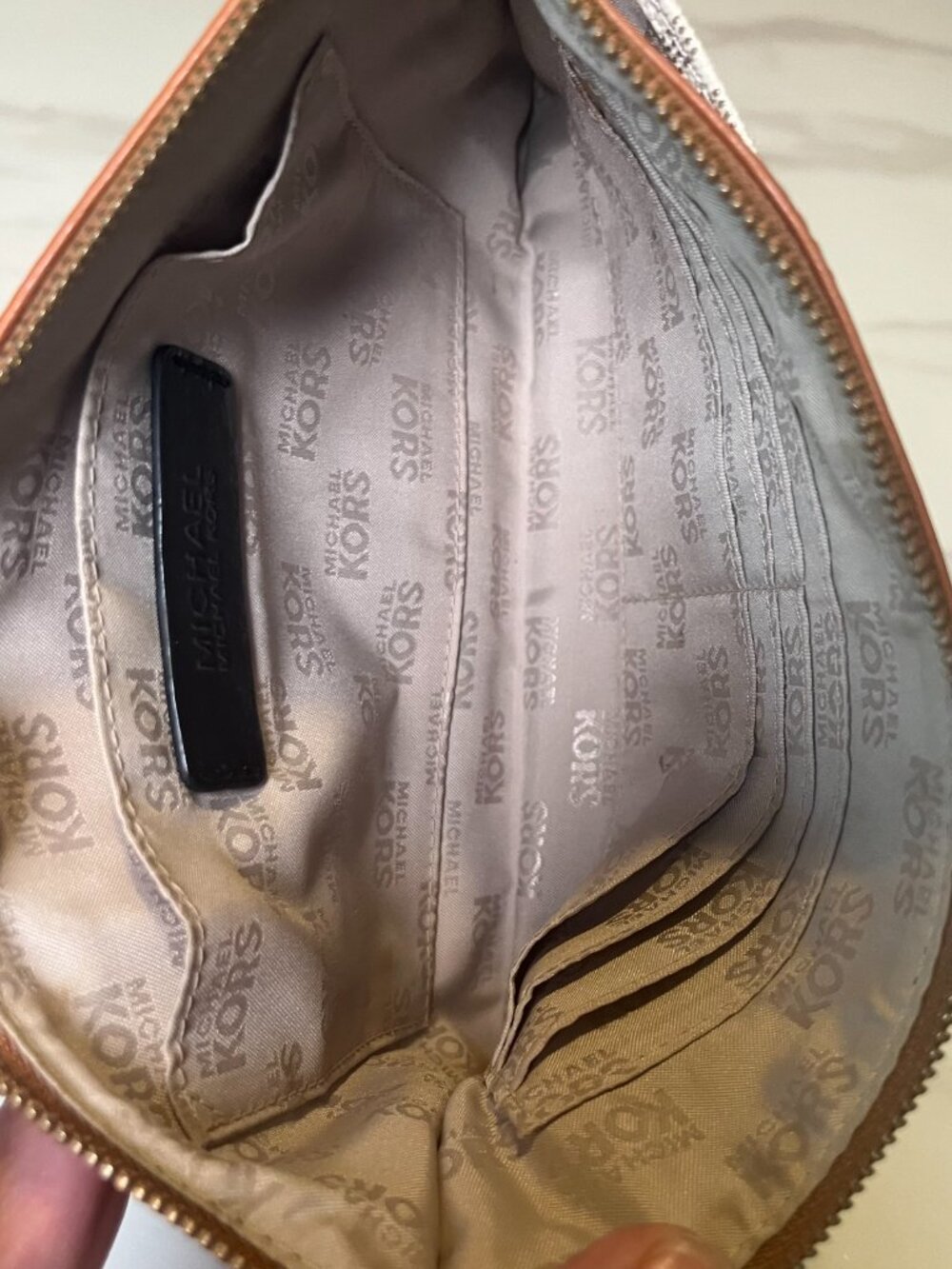 Michael Kors Jet Set Vanilla Brown Wristlet Clutch - Picture 9 of 9